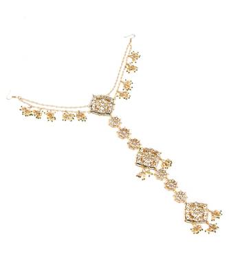 Kundan and pearl hair braid (chotti) 4