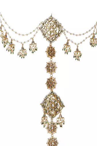 Kundan and pearl hair braid (chotti)