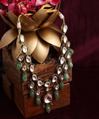 Kundan and stone meenakari necklace 2