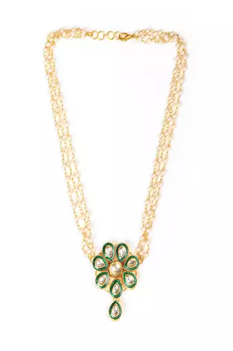 Meenakari kundan choker in pearl strings