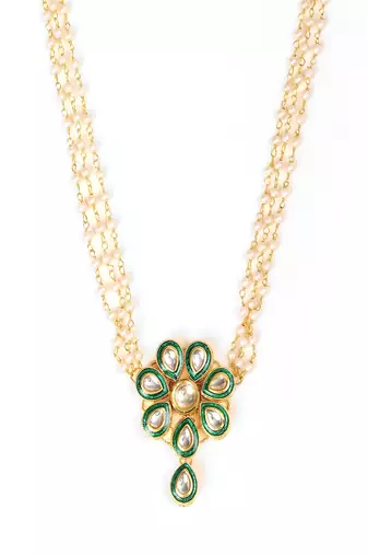 Meenakari kundan choker in pearl strings
