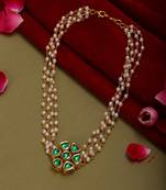 Meenakari kundan choker in pearl strings