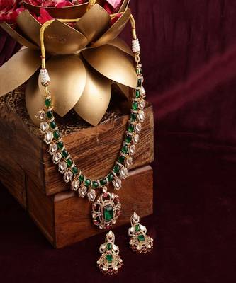 Multi color kundan and stone choker with earrings 2