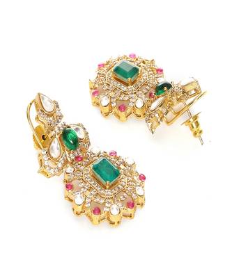 Multi color kundan and stone choker with earrings 5