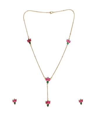 Handcrafted patchi kundan necklace with studs 3
