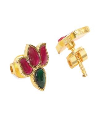 Handcrafted patchi kundan necklace with studs 5