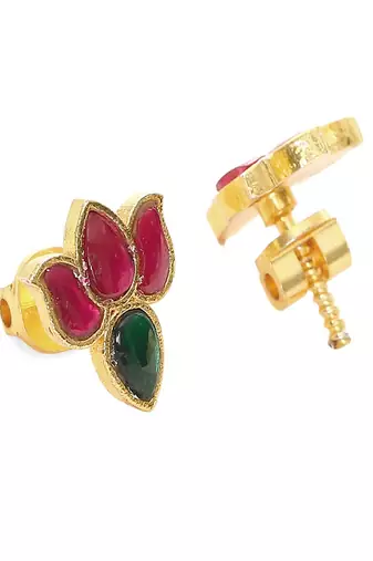 Handcrafted patchi kundan necklace with studs