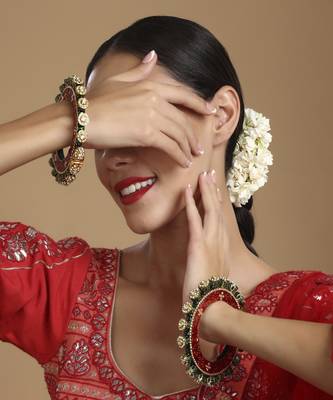 Meenakari handcrafted heavy bangles (set of 2) 1