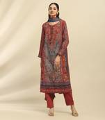 Red molly kurta with pant and dupatta