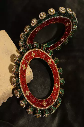 Meenakari handcrafted heavy bangles (set of 2)