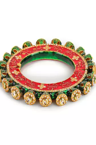 Meenakari handcrafted heavy bangles (set of 2)