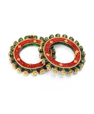 Meenakari handcrafted heavy bangles (set of 2) 5