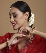 Red meenakari handcrafted heavy bangles (set of 2)