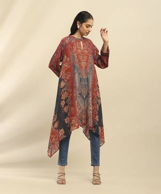 Red molly asymmetric kurta 1