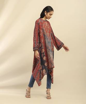 Red molly asymmetric kurta 3