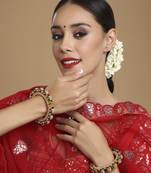 Pearl meenakari handcrafted heavy bangles (set of 2)