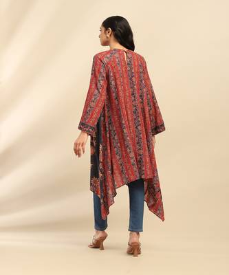 Red molly asymmetric kurta 4