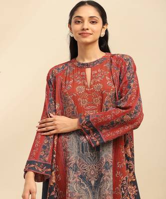 Red molly asymmetric kurta 5