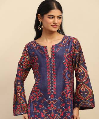 Blue elsie kurta with pant and dupatta 4