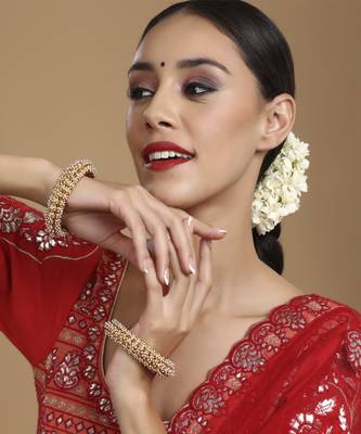 Handcrafted pearl heavy bangles (set of 2) 1