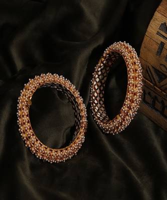 Handcrafted pearl heavy bangles (set of 2) 2
