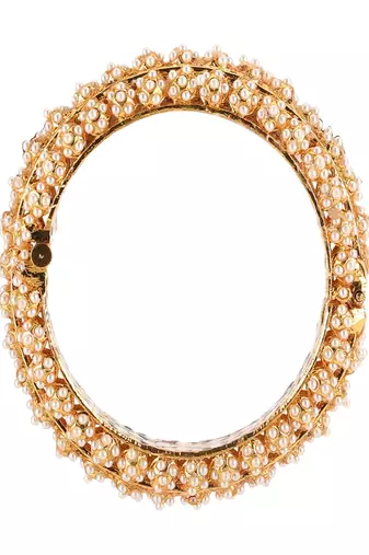 Handcrafted pearl heavy bangles (set of 2)