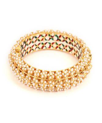 Handcrafted pearl heavy bangles (set of 2) 4