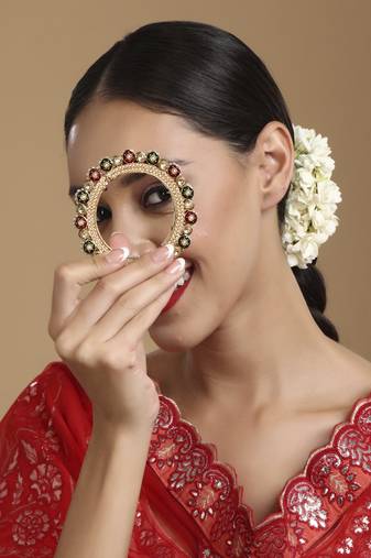 Pearl meenakari handcrafted heavy bangle