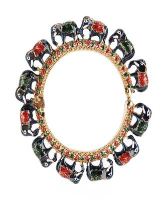 Elephant blue meenakari handcrafted heavy bangle 3