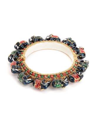 Elephant blue meenakari handcrafted heavy bangle 4