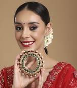 Oversized pearl meenakari handcrafted heavy bangle