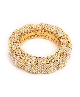 Golden pearl handcrafted heavy bangle 4