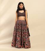 Black Nur Lehenga With Blouse And Dupatta