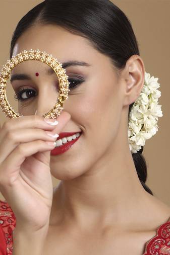 Handcrafted pearl heavy bangle