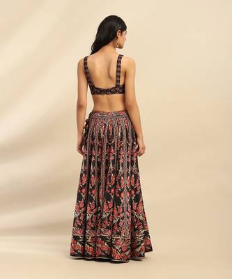 Black Nur Lehenga With Blouse And Dupatta 3