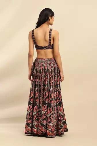 Black Nur Lehenga With Blouse And Dupatta