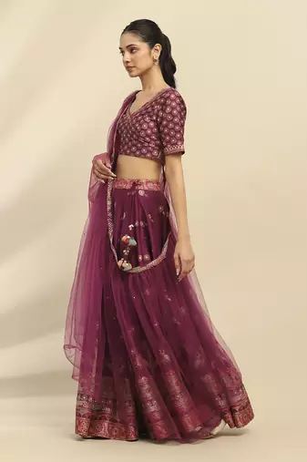Purple Tanishqa Lehenga With Blouse And Dupatta