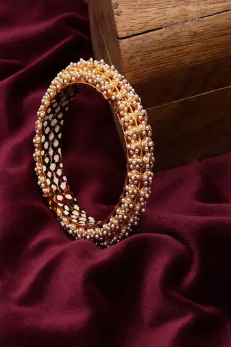 Handcrafted pearl heavy bangle