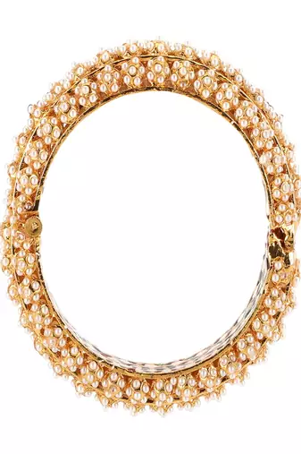 Handcrafted pearl heavy bangle