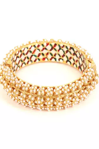 Handcrafted pearl heavy bangle