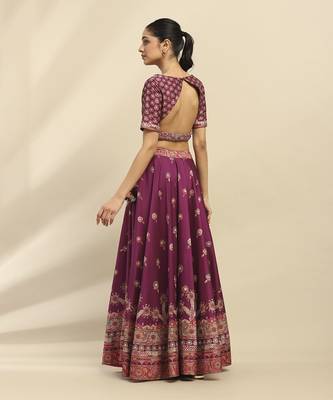 Purple Tanishqa Lehenga With Blouse And Dupatta 3