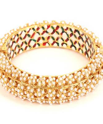 Handcrafted pearl heavy bangle 5