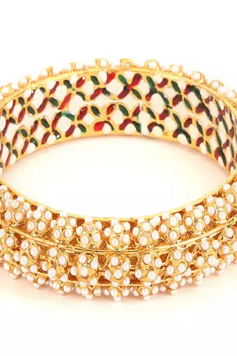 Handcrafted pearl heavy bangle