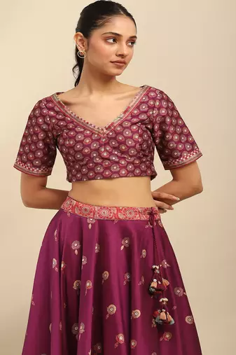 Purple Tanishqa Lehenga With Blouse And Dupatta