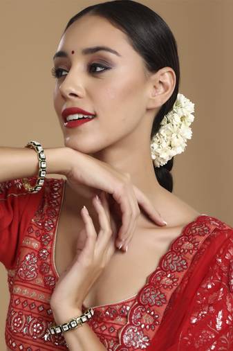 Kundan meenakari bangles (set of 2)