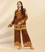 Brown maple kurti with pant co-ord set