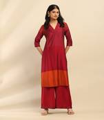 Magenta camellia kurta with palazzo