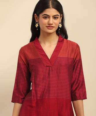 Magenta camellia kurta with palazzo 4