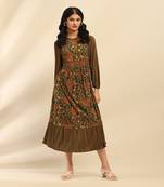 Green meadow midi dress