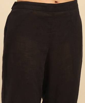 Black adira solid anarkali kurta with pant and dupatta 5